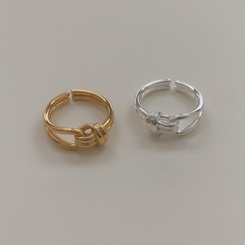 Revedej Silver925 Tie Bold Ring (2color)