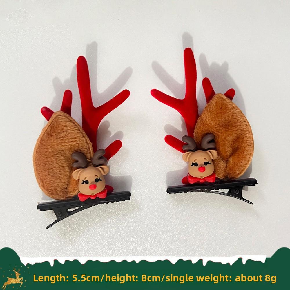 

Рождественские заколки для волос с оленьими рогами, новогодние заколки для волос, заколки-уточки с оленьими рогами, милые и нежные головные уборы