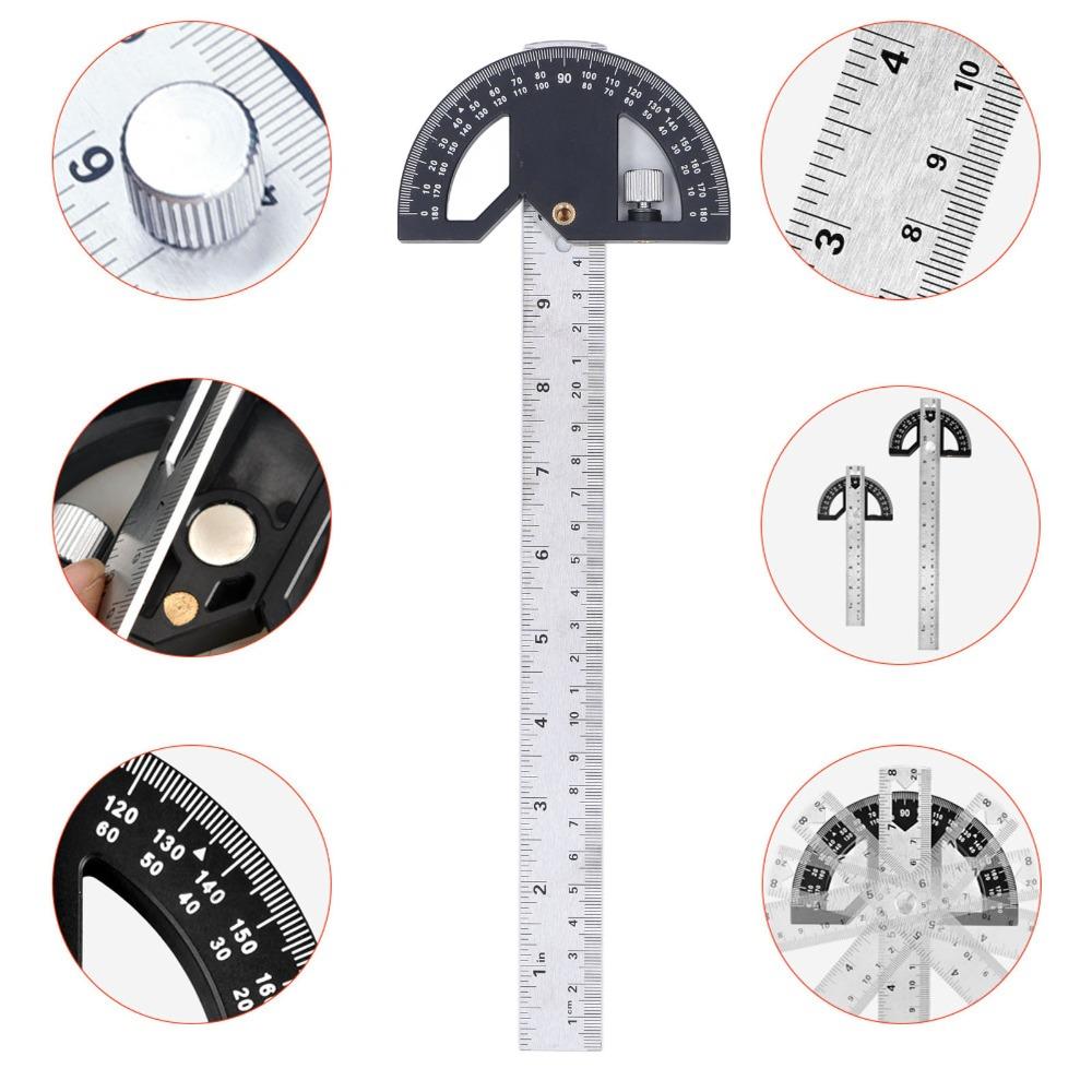 Stainless Steel Angle Protractor 12-Inch Adjustable Protractor Square  Woodworking