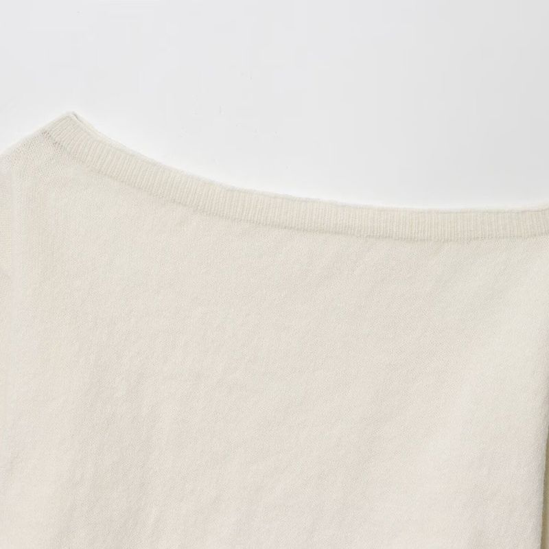 Kaslead New Women clothes Western Style Fashion off-Shoulder Loose Slim fit off-Shoulder Base Sweater