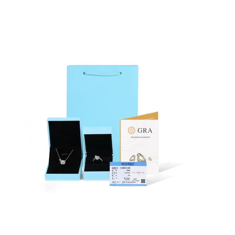 Bague Ringen S925 sølvsett 1 karat Moissanite anheng Solsikketema mote Alice halskjede