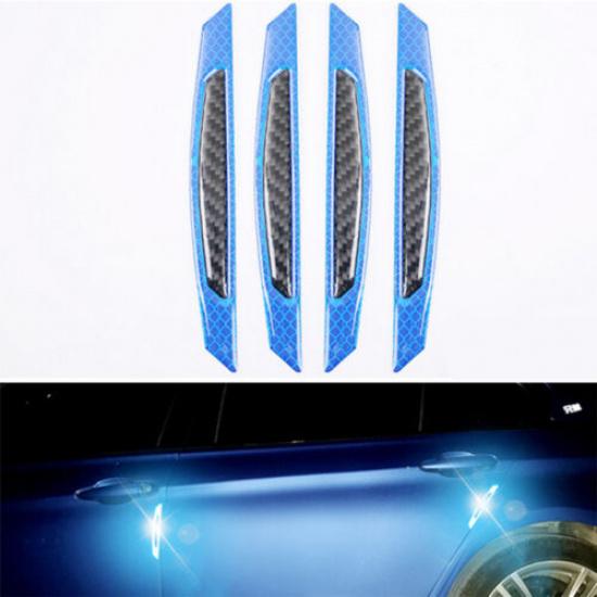 

4x Blue Reflective Carbon Fiber Car Door Edge Protector anti-collision Sticker