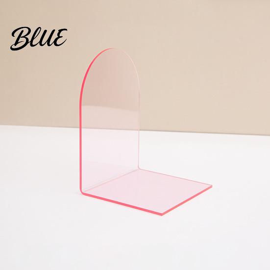 Acrylic Bookends for Shelves 1 Pair Bookends Clear Book Ends Holders Shelves Decorative Arch Home Library Storage Supplies Stopper Bookshelf