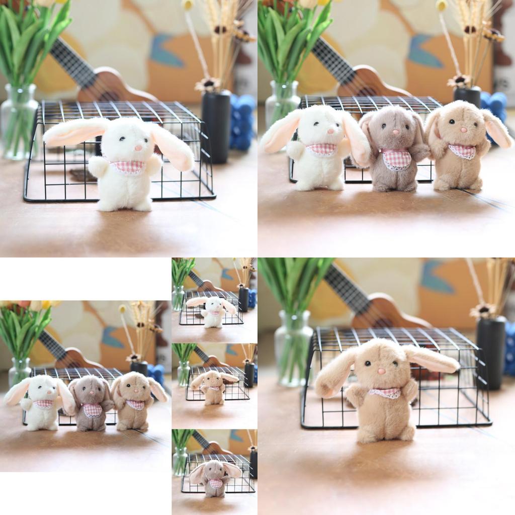 Cute Fluffy Rabbit Plush Keychain Soft Toy Bag Charm For Kids And Adults