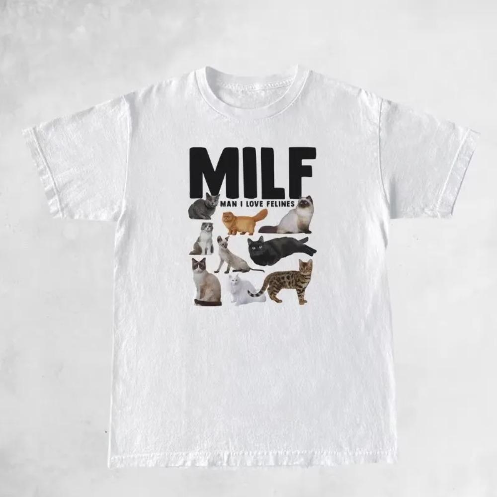 

Unisex I Love Felines Women Funny Meme T Shirt Casual Short Sleeve Cat Lover Tshirt Female Aesthetic Clothes 4XL
