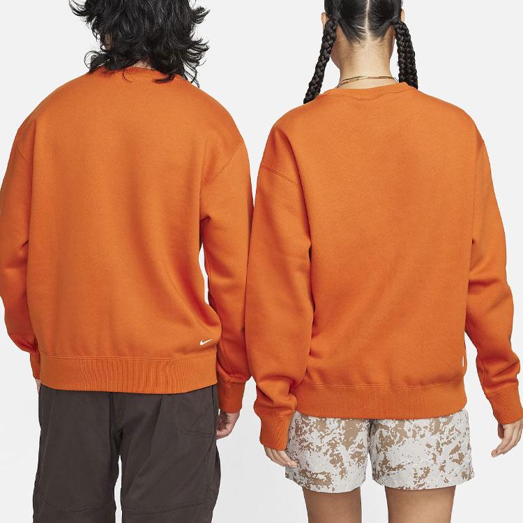 Nike Loose Fit Round Neck Long Sleeve T-Shirt With Letter Print Unisex Tops Orange FD9850-893
