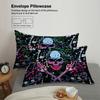 3-piece set, skull gestures pattern printed duvet set, queen, king, double bed, party  funny and creative bedding set