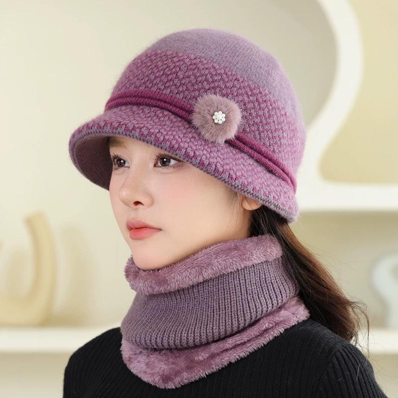 Bucket Hat for Women, Winter Plush Hat, Fashionable and Versatile, Thickened and Warm, Suitable for Outdoor Activities, Travel, Cycling