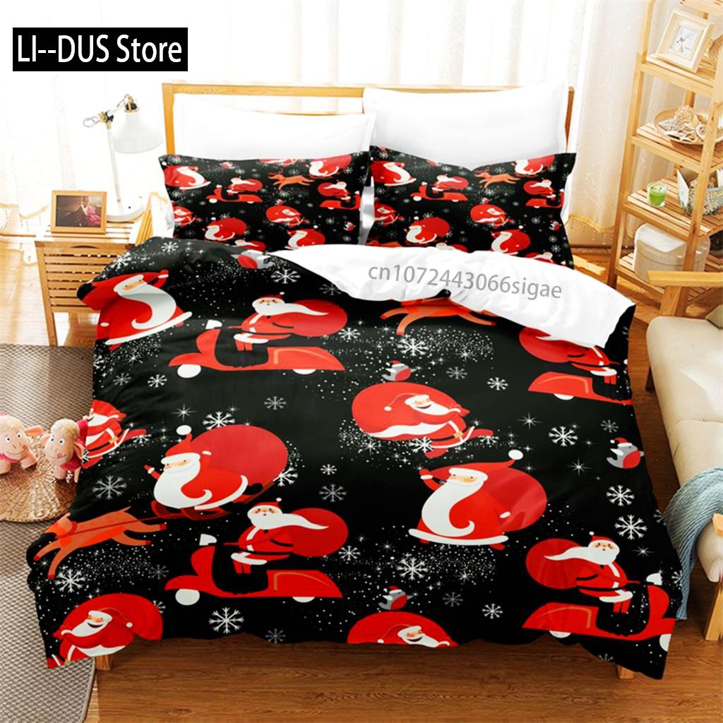 Comforter Cartoon Santa Claus Bedding Set 3D Bedding Digital Printing Queen Size Bedding Set Fashion Design