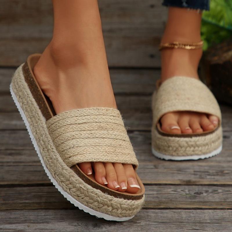 Fashion Shevalues Women's New Weave Slippers 2025 Fashion Thick Bottom Beach Shoes Soft Comfort Summer Slides Lady Casual House Sandals