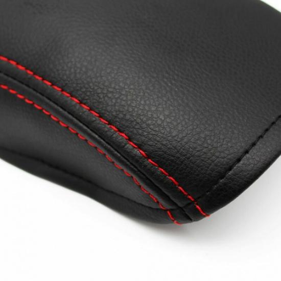 Fits 2008-2012 Honda Accord LEATHER Center Armrest Console Lid Cover 1*Black+Red
