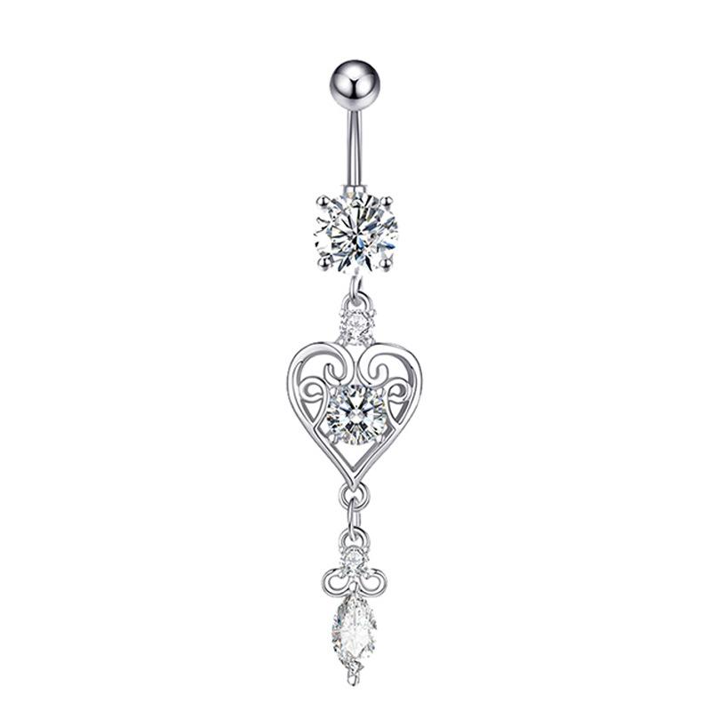 Stranging Dekorativer Vermiculit Pfirsich Herz Bauchnabel Ring Liebe Bauchnabel Nägel