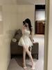 Nightclub Sexy Spaghetti Strap Dress – Low-Cut, Tassel Patchwork, Waist-Cinched, Large Hem Short Skirt
