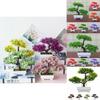 Lifelike Bonsai Simulation Artificial Plants In Chic Pots For Home And Office Decor