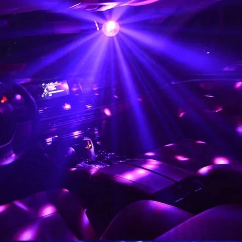 RGB Sound Activated LED Disco Ball Light with Remote Control Rotating DJ Stage Lamp for Home Car Party Club Christmas Decoration