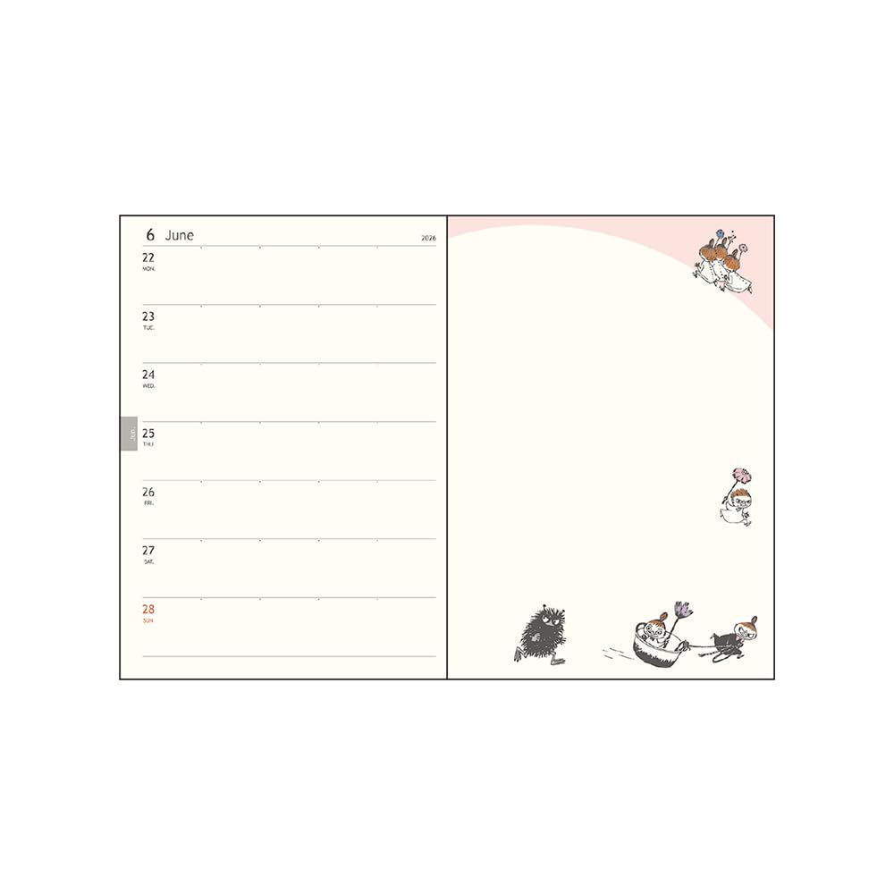 Sunstar Stationery Moomin 2026 Weekly Little S2959011 Planner, B6, My,