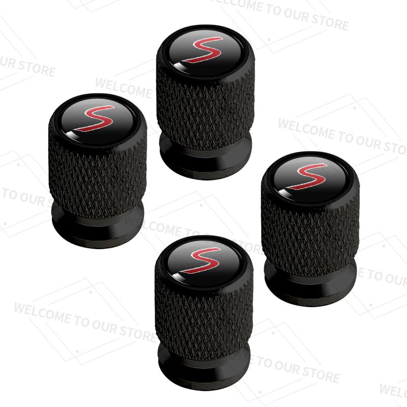 4pcs/1set For Mini JCW R50 R55 R56 Cooper S  John Cooper Works S Logo Car Valve Caps Wheel Tires Air Tyre Stem Protective Cover