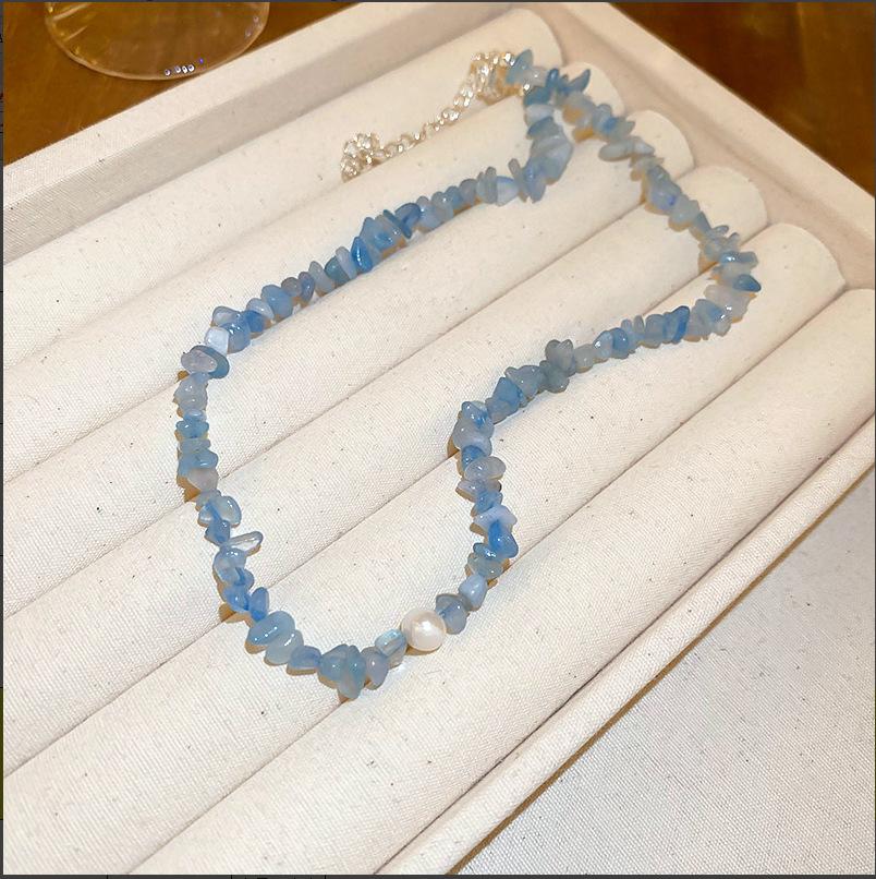 Baroque Water Drop Pearl Fringe Necklace Temperament Collarbone Chain French Retro Necklace Women