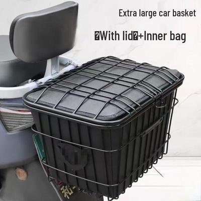 Cesto posteriore impermeabile per veicoli elettrici con coperchio per scooter/bici