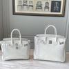 New leather diamond-encrusted white crocodile pattern platinum bag shoulder crossbody portable women's bag tide