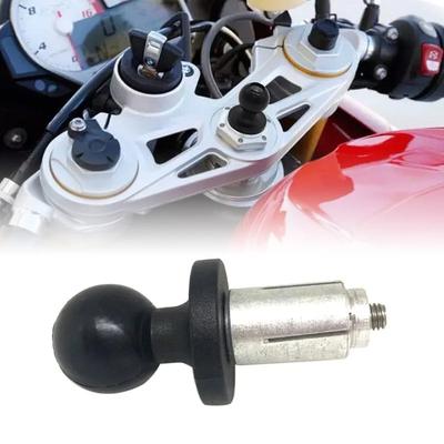 Aluminum Base Rubber Motorcycle Bike Mount Black Fork Stem with Ball Head for RAM Gopro Adapter