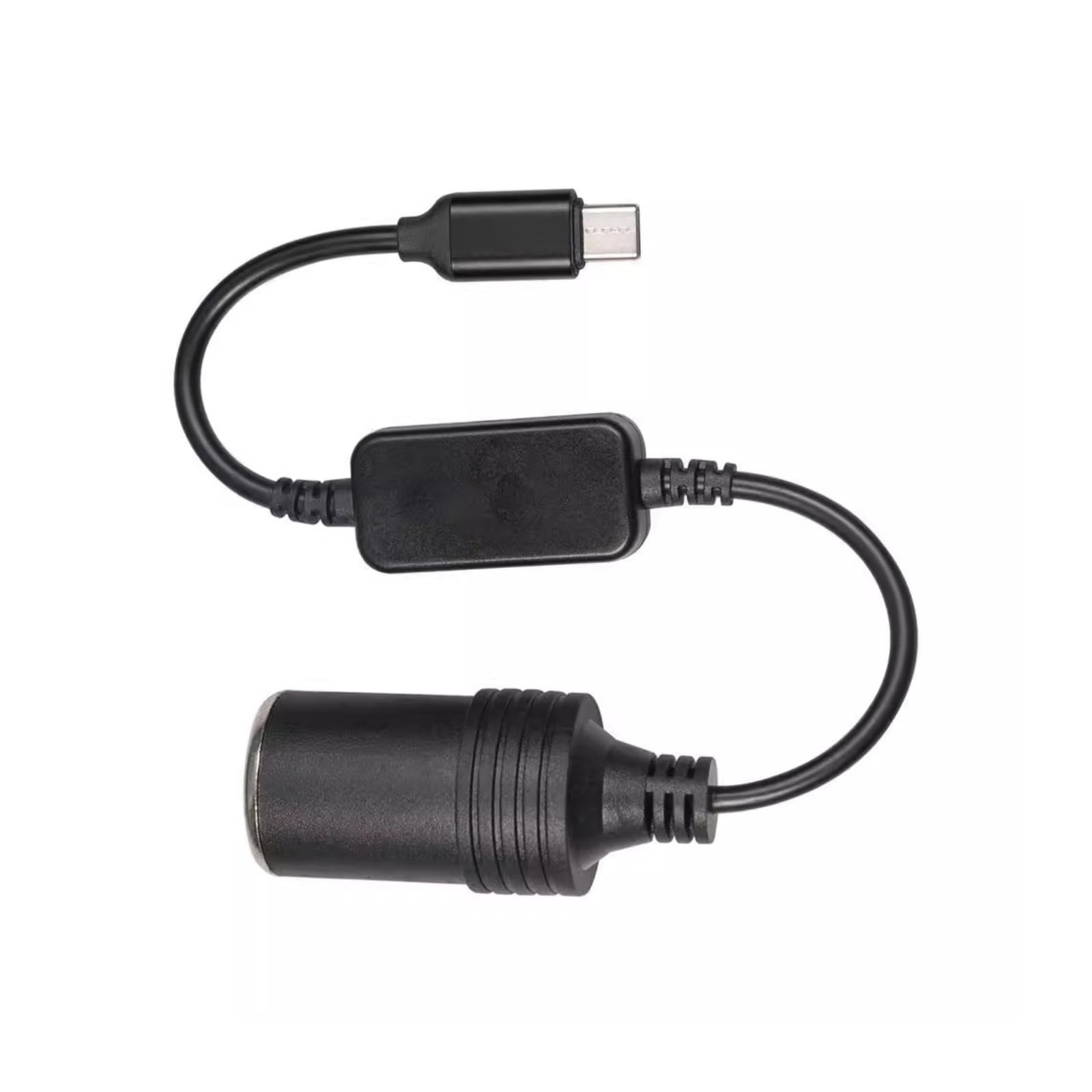 

YFFSFDC Cigarette Lighter Socket Type C Port to 12V Car Female Adapter Type C Cigarette Lighter Socket Car Black Cord, 30cm, Converter, Charger, (1
