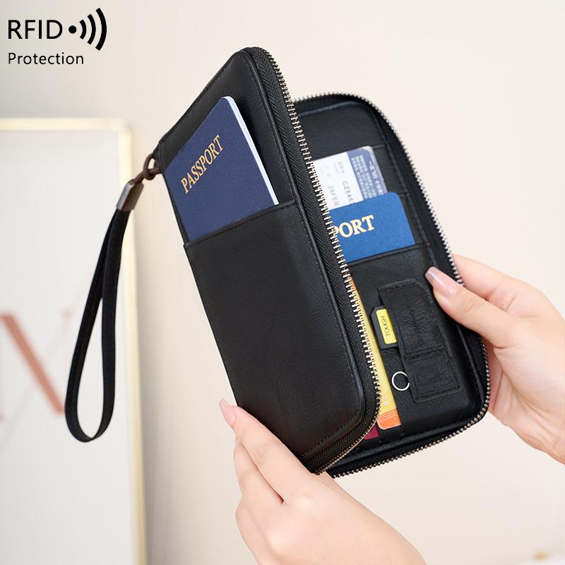 Grenzüberschreitende RFID Anti-Magnetische Pass- & Ausweishülle mit Reißverschlussfach