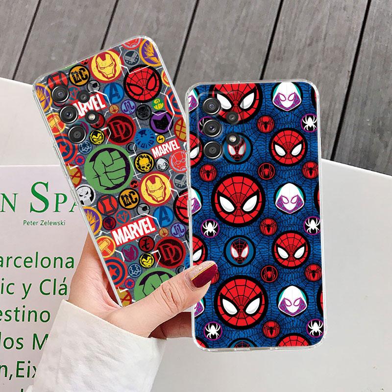 Cute Cartoon Avengers Marvel Ironman Clear Case For Samsung Galaxy A57 A37 A56 A36 A55 A54 A35 A26 A07 A17 A16 A06 A36 A15 Cover
