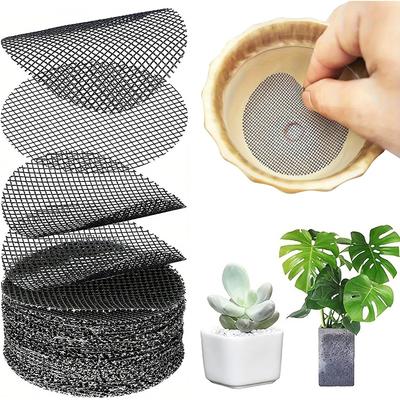 100 Pieces Set Bonsai Pots Mesh Pad Flower Pot Drainage Mat