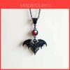 Gothic Vampire Bat Pendant Necklace With Alloy Geometric Design For Party Wear