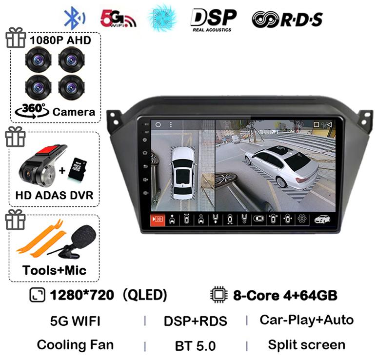 Android 14 Wireless Carplay Auto WIFI+4G For JAC S2 t40 2015 2016 2017 2018 Car Radio Video Player GPS Multimedia Stereo Audio