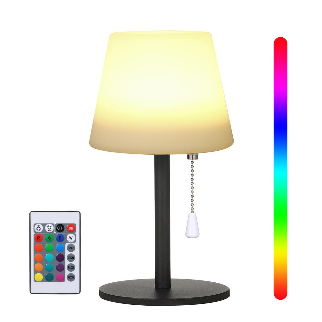 Neoglint RGB Table Lamp Colorful Desk Light with Remote Controller Pull Chain   Bedside Lamp Reading Lamp USB Rechargeable for Living Room Bedroo