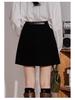 Autumn Corduroy High-Waist Pleated A-Line Mini Skirt for Women