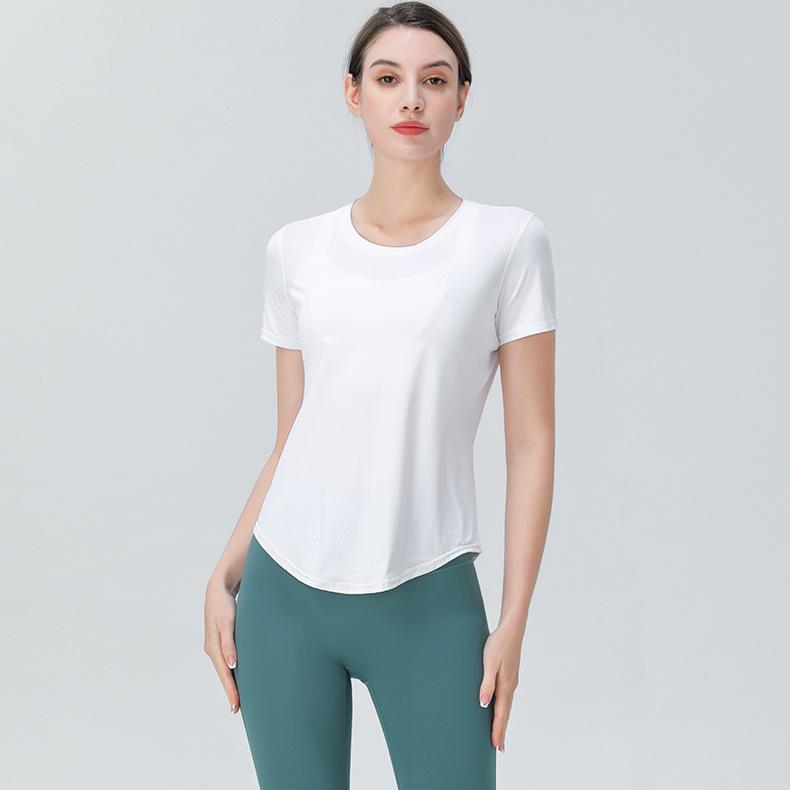 

Дышащая футболка для йоги с ледяной прохладой: Однотонный, Быстросохнущий, Влагоотводящий Фитнес-топ XL белый