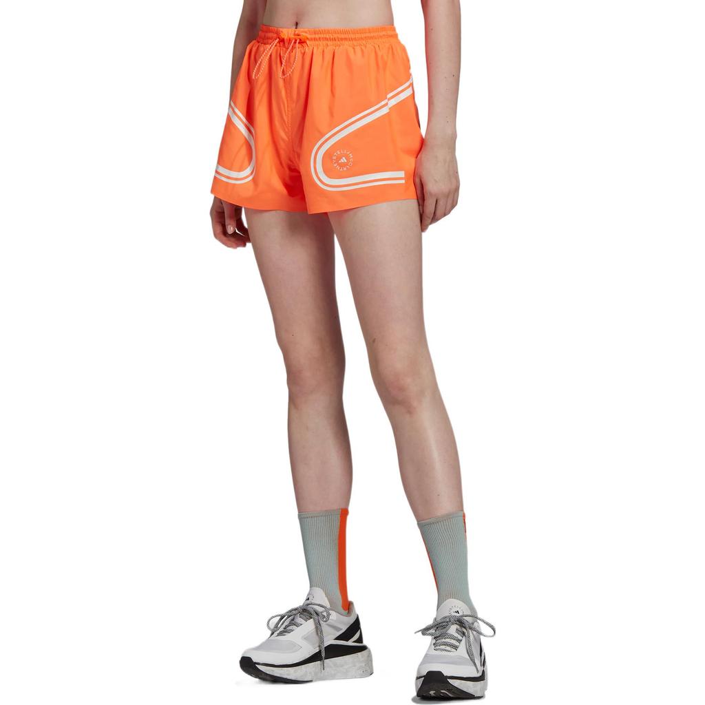 adidas X Stella McCartney Color Block Gestreifte Sportliche Freizeitshorts Damen Shorts Orange HB6080