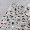 Delicate Chic White Flower Jelly Green Leaves Red Fruits Lily Gardenia Self Adhesive Nail Art Stickers Manicure Decal
