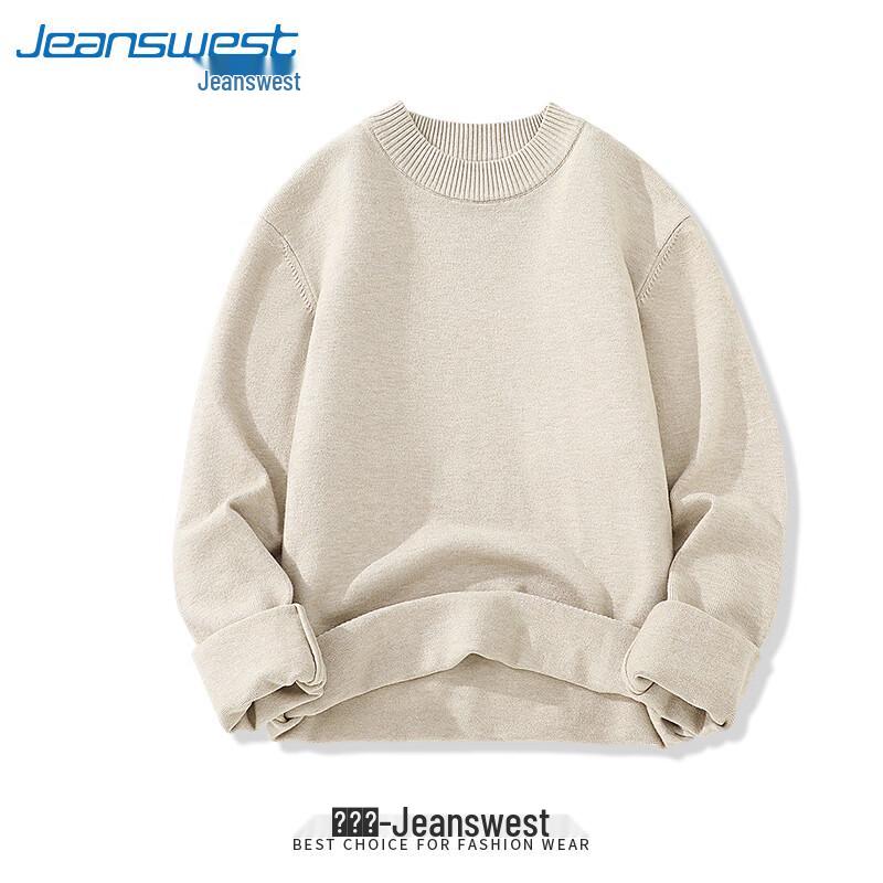 Jeanswest Unisex Solid Round Neck Knit Pullover Sweater