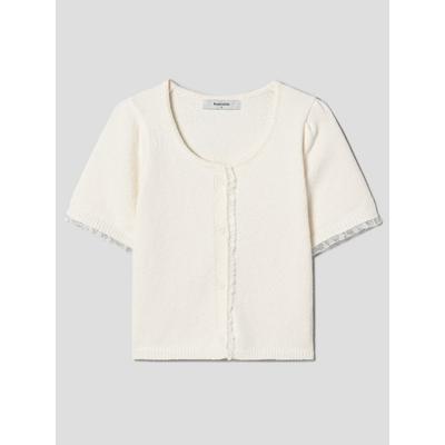 Lace Trimmed Cardigan Ivory