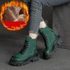 Thick Bottom Plush Warm Short Boots Genuine Leather Round Toe Versatile Women's Boots