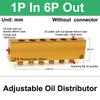 Aluminum 2/3/4/5/6/7/8/10/11/12 Way Adjust Lube Oil Piston Distributor Value Manifold Block 6mm Inlet 4mm Outlet for Lubrication