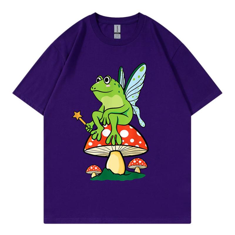Delicious Mushroom and Frog Anime Short Sleeve Tshirt for Unisex and Unisex Summer Youth Student Casual Loose Top