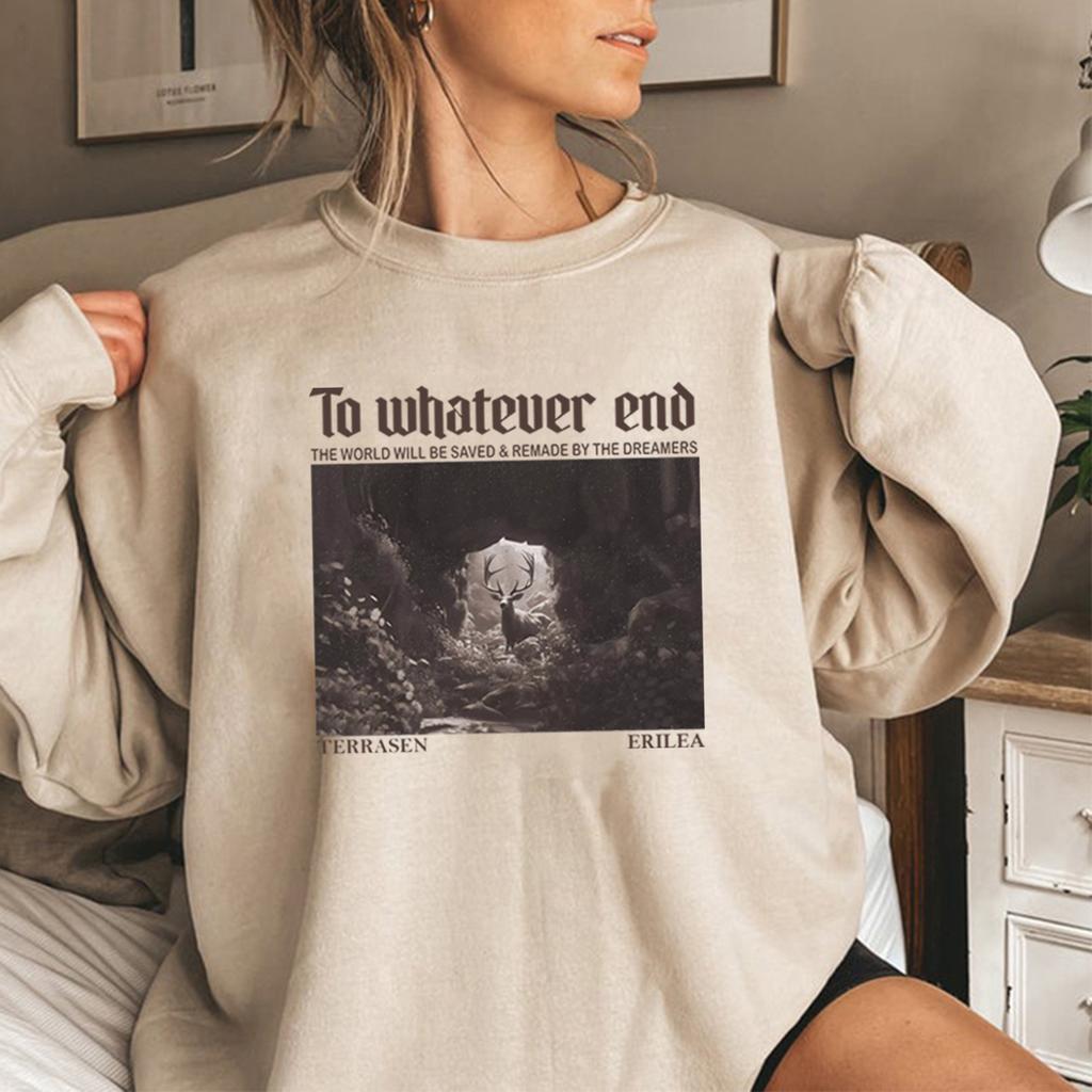 Mikina s citátem Aelin z Květiny Skleněného trůnu Mikina Třináctky Svetr Skleněného trůnu Vintage Unisex Mikina s dlouhým rukávem