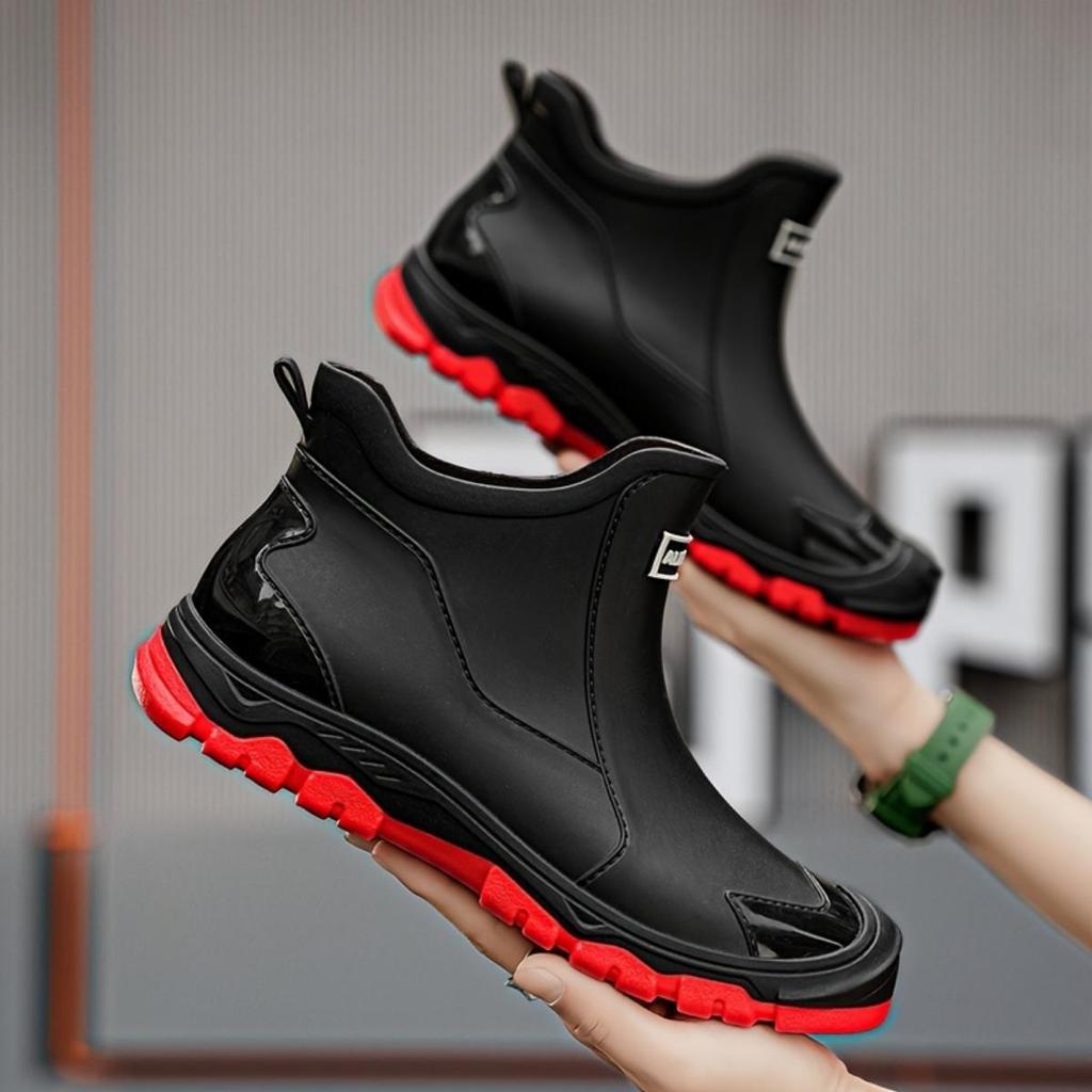 Damen Herren Outdoor Fashion Regenstiefel Regenschuhe, Hochwertige, wasserdichte und rutschfeste Regenschuhe, Wasserschuhe, Gartenschuhe, Angelschuhe