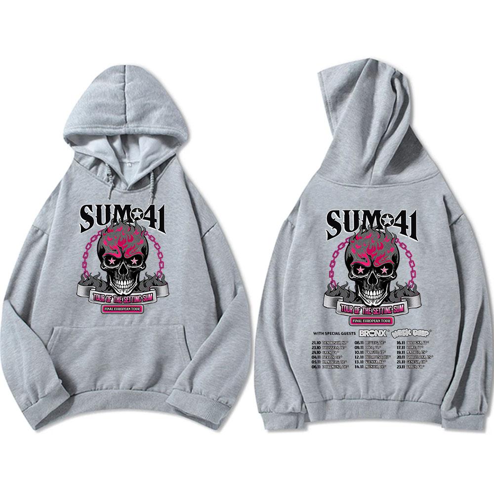 Hip Hop Streetwear Unisexe The Final Tour 2025 Sum41 Sweat-shirts Vêtements Graphiques Sudaderas Con Capucha Style Métal Lourd Pullovers