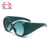 Two Circles Oversized Round Frame Trendy Punk Sunglasses - T1021