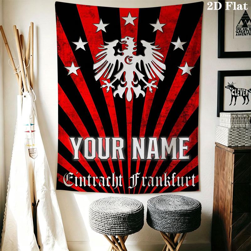 Custom Eintracht Frankfurt Wall Hanging Printed Fabric Blanket Decorative Tapestries for Bedroom Living Room Home Decor