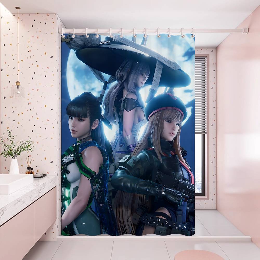 Game Stellar Blade Bathroom Shower Curtain Shielding Partition Shower Curtain Quick Dry Can Be Scrubable Light Opaque Bath