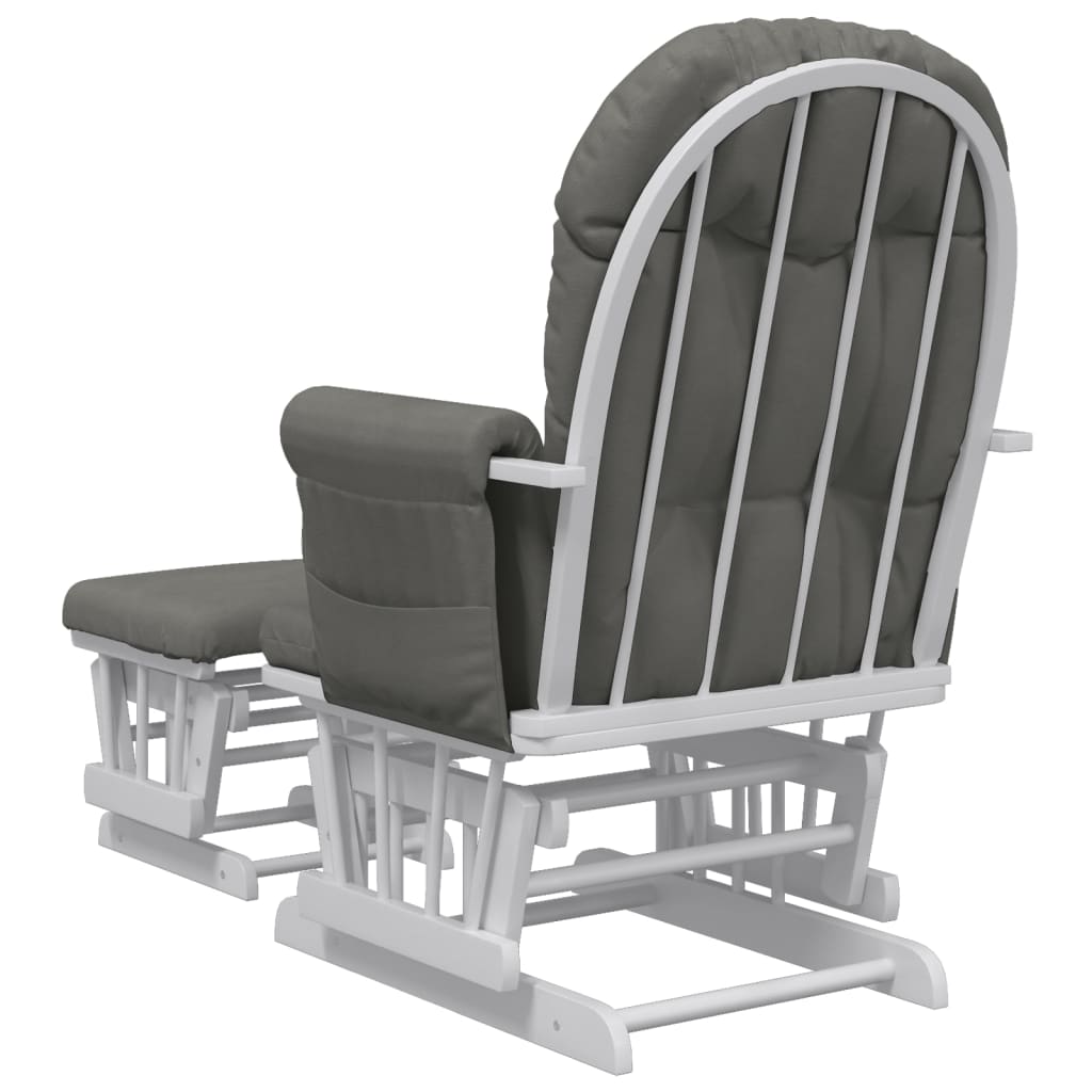 Rocking Chair with Footstool Gliding Dark Grey Fabric