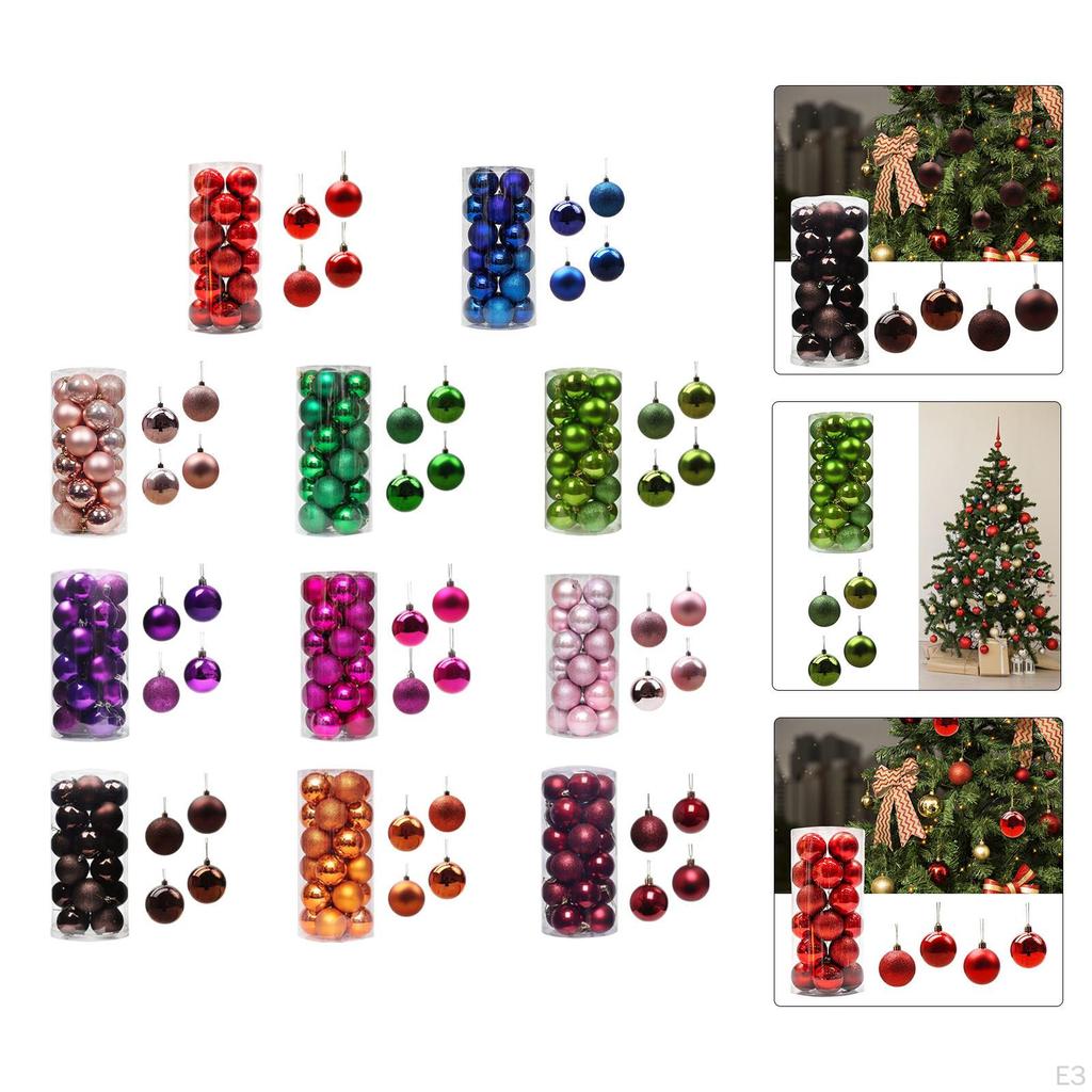 24 Pieces Christmas Tree Ornaments Shatterproof Hanging Xmas Balls for Outdoor Decor