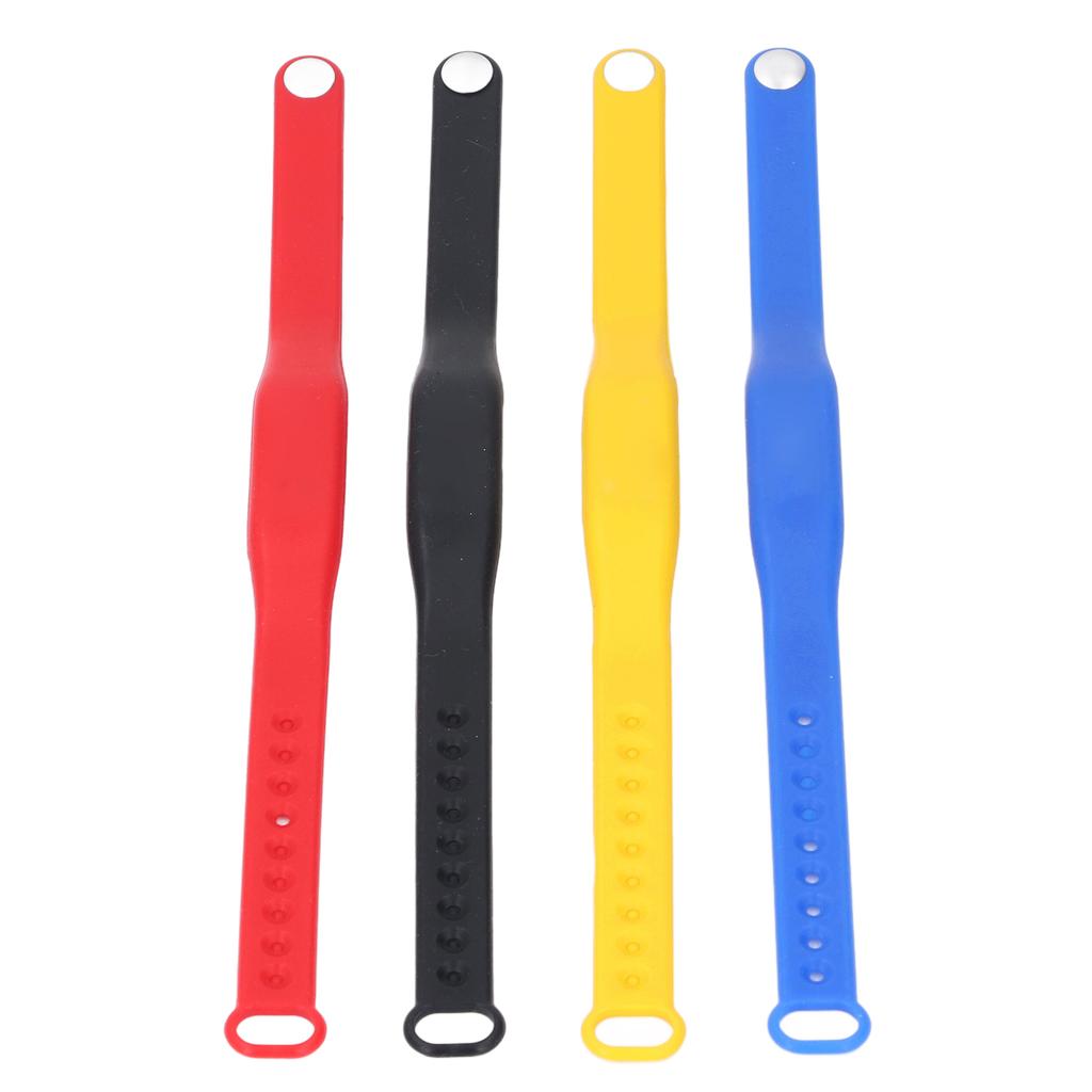 4PCS NFC Wristband Water Resistant Colorful Silicone Bracelet Rewritable Access Control Wristband for Swimming Pool